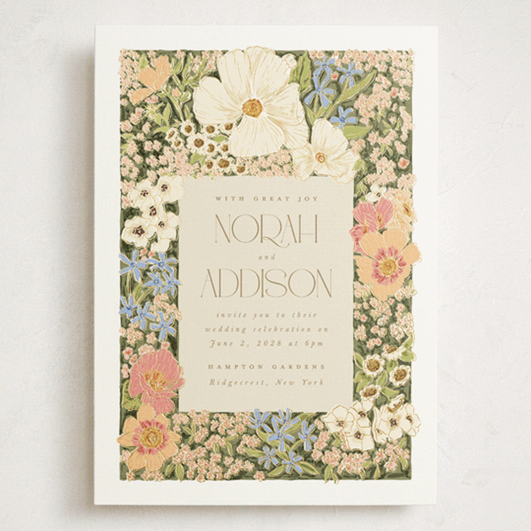 "In The Garden" - Wedding Invitations in Sherbert by Leah Bisch - Front