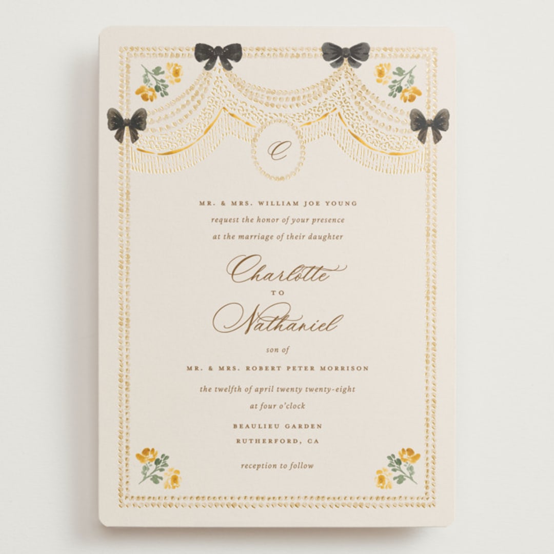 "Tuileries" - Wedding Invitations in Golden by Claudia Orengo - Front