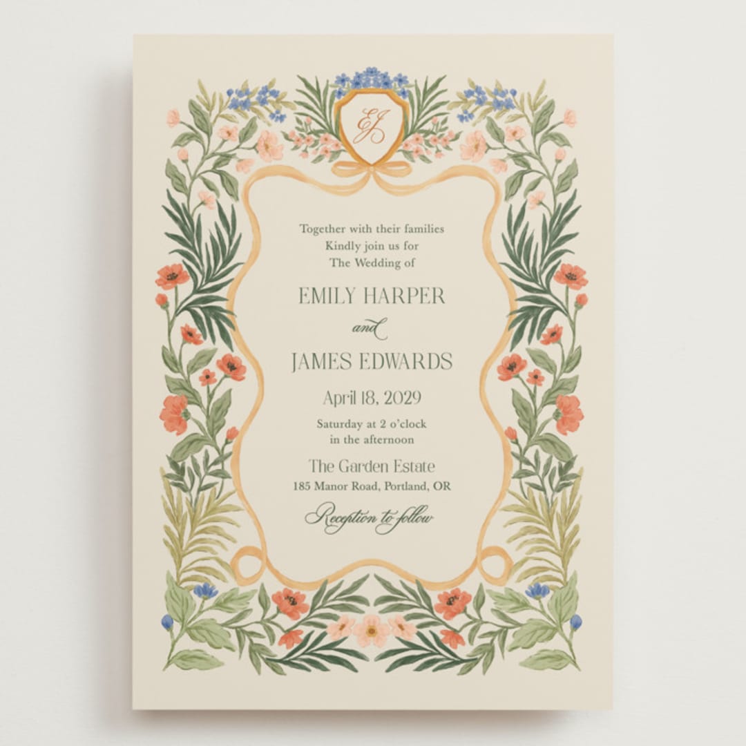 "Garden Heirloom" - Wedding Invitations in Garden by Elly - Front