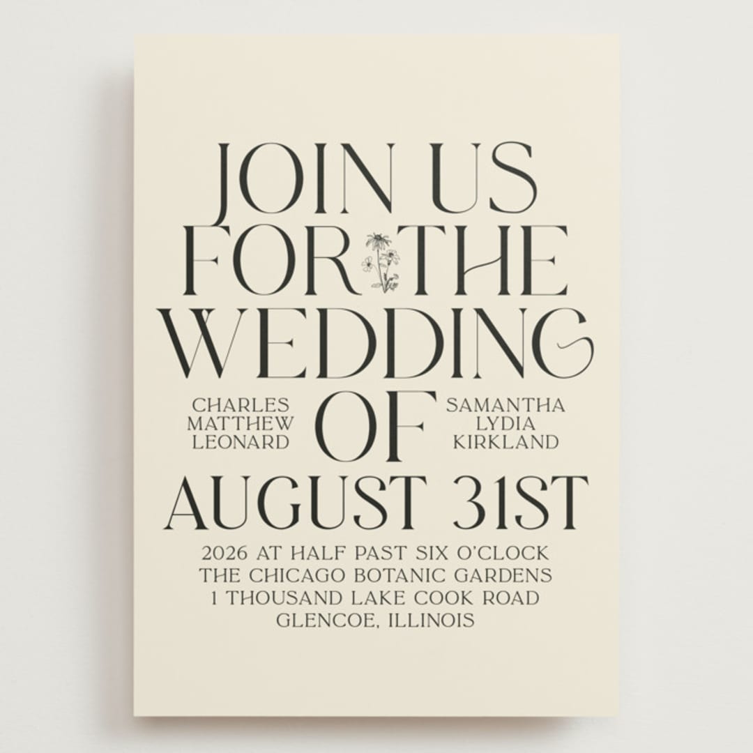 "Floral Emblem" - Wedding Invitations in Cream by Baumbirdy - Front