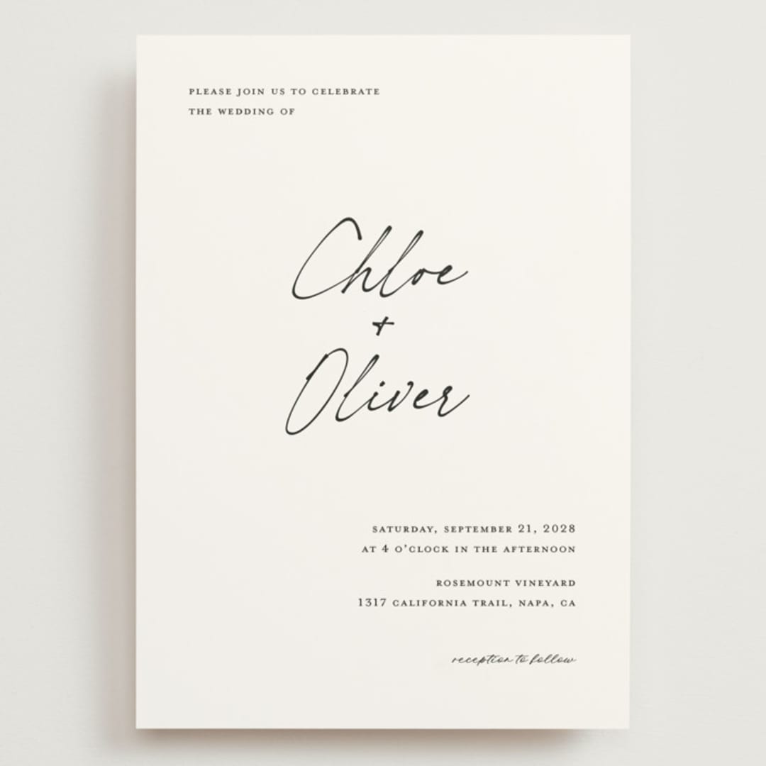 "modern classic" - Wedding Invitations in Jasmine by Pippa Shaw - Front
