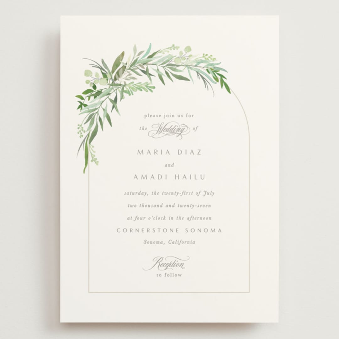 "I do" - Wedding Invitations in Fern by Creo Study - Front