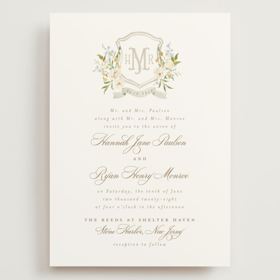 "Avalon" - Wedding Invitations in Chiffon by Everett Paper Goods - Front