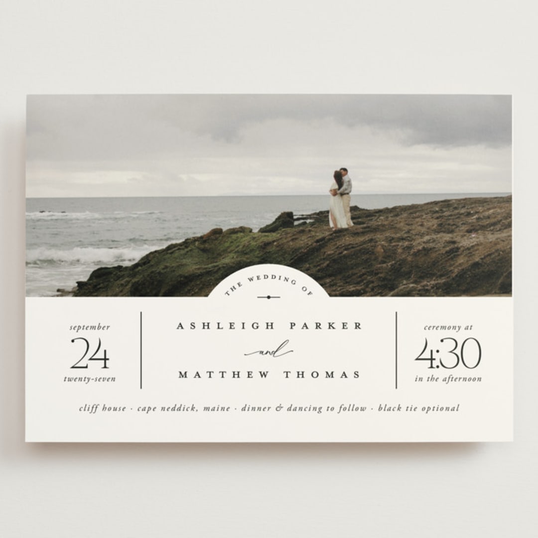 "Panoramic" - Wedding Invitations in Cloud by Heather Schertzer - Front