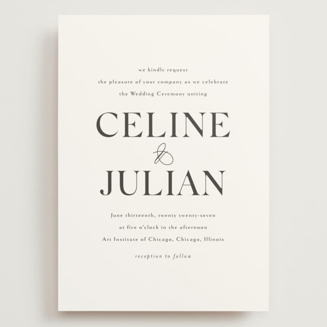 "CELINE" - Wedding Invitations in Opal by Melanie Kosuge - Front