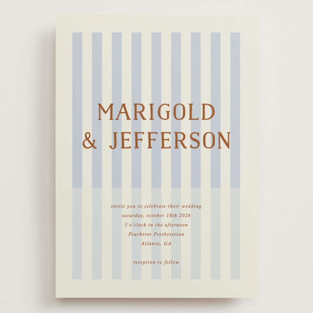 "Stripes" - Wedding Invitations in Wave by Kelly Watkins - Front