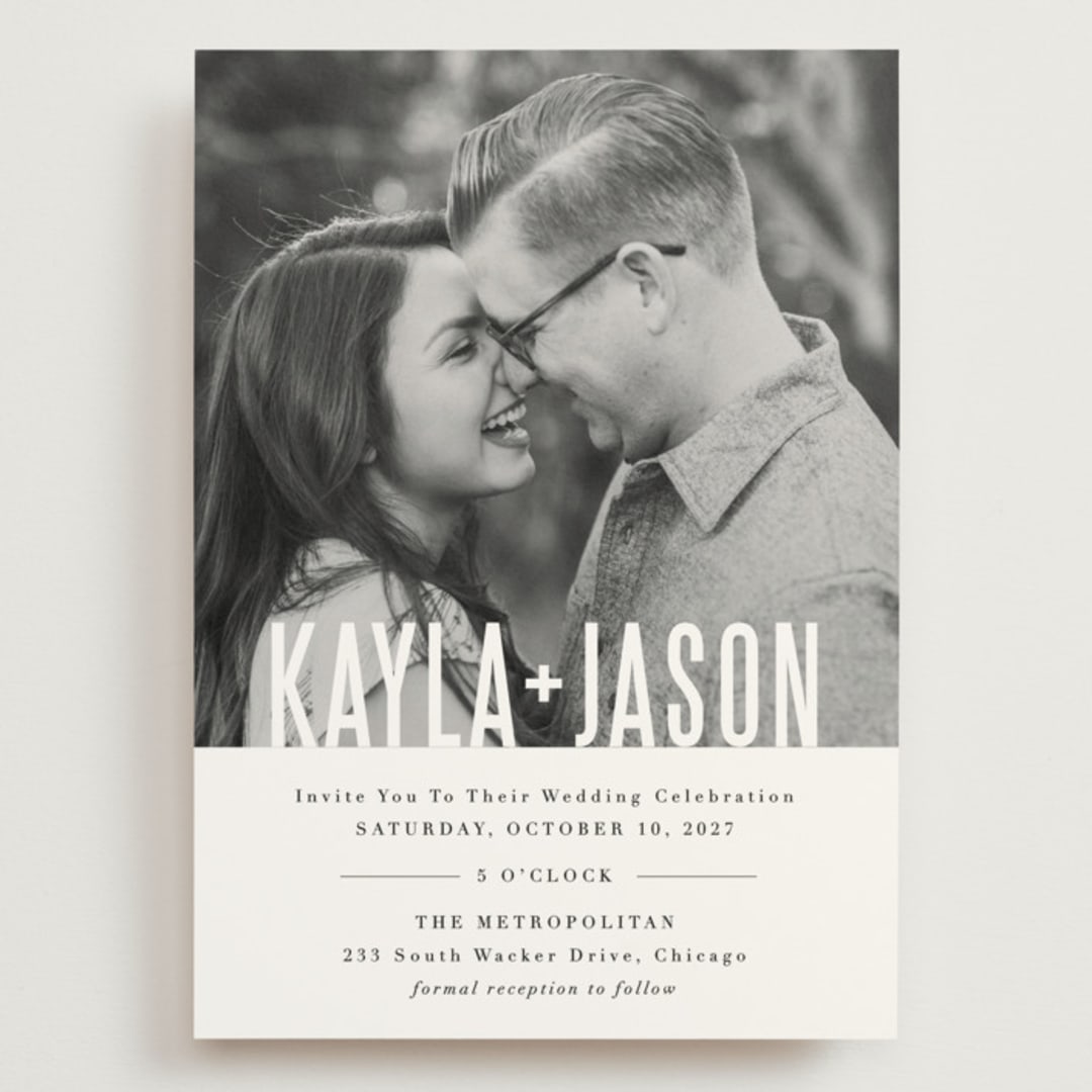 "Monumental" - Wedding Invitations in Cotton by Jessie Steury - Front