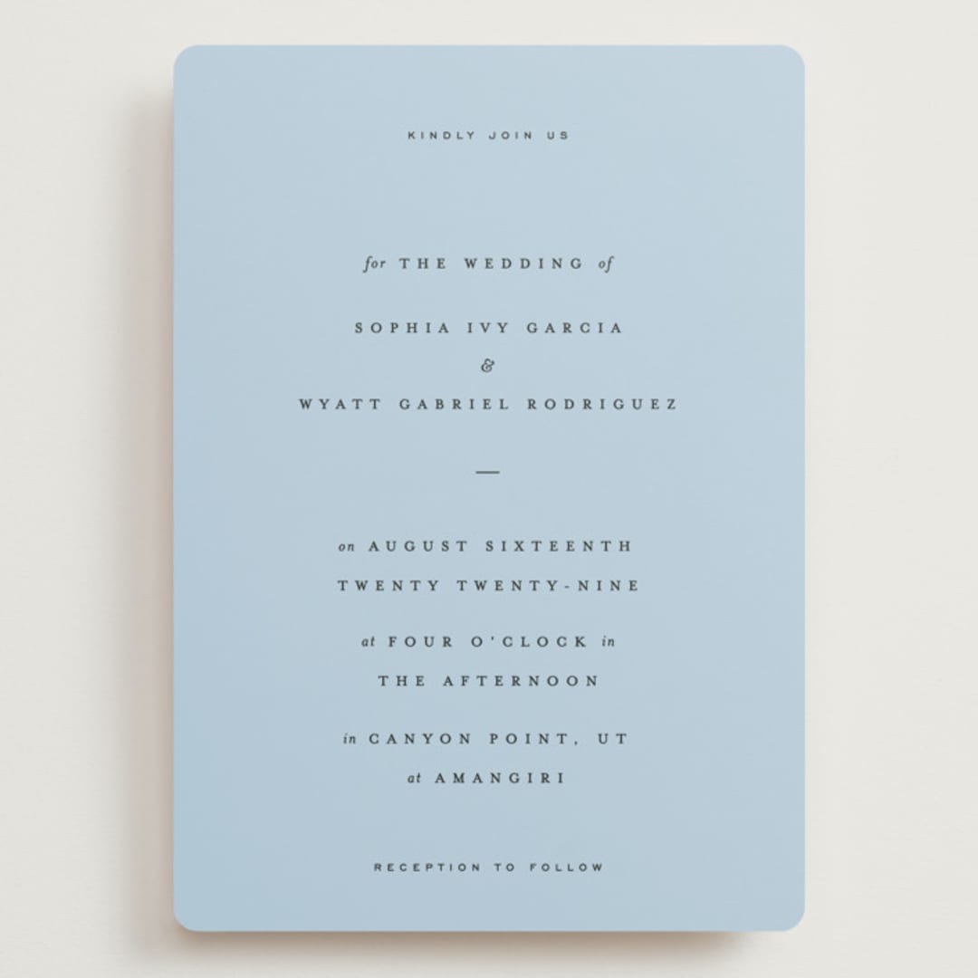 "Tarte Tatin" - Wedding Invitations in Sky by Blustery August - Front