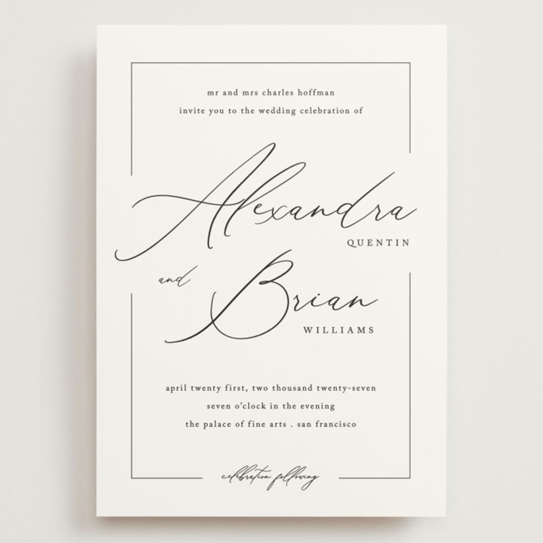 "Love Story" - Wedding Invitations in Alabaster by Liz Conley - Front