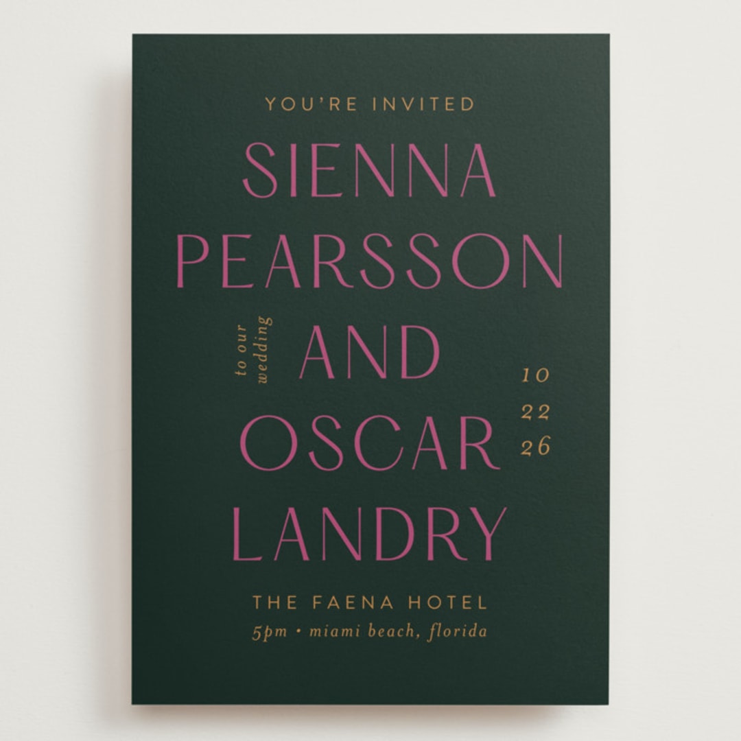 "Miami" - Wedding Invitations in Bird of Paradise by Ashley DeMeyere - Front