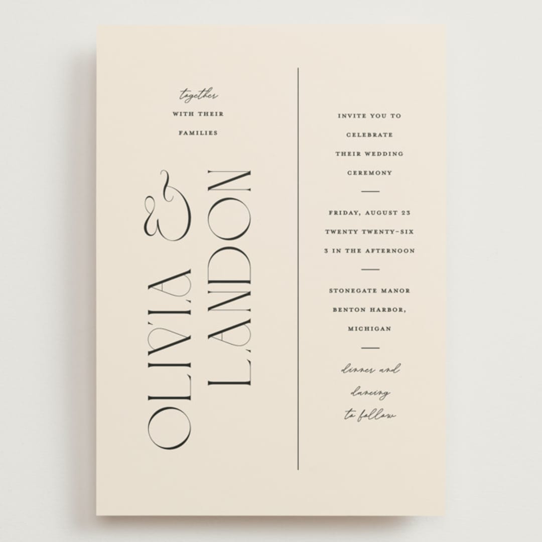 "The Manor" - Wedding Invitations in Buff by Pixel and Hank - Front