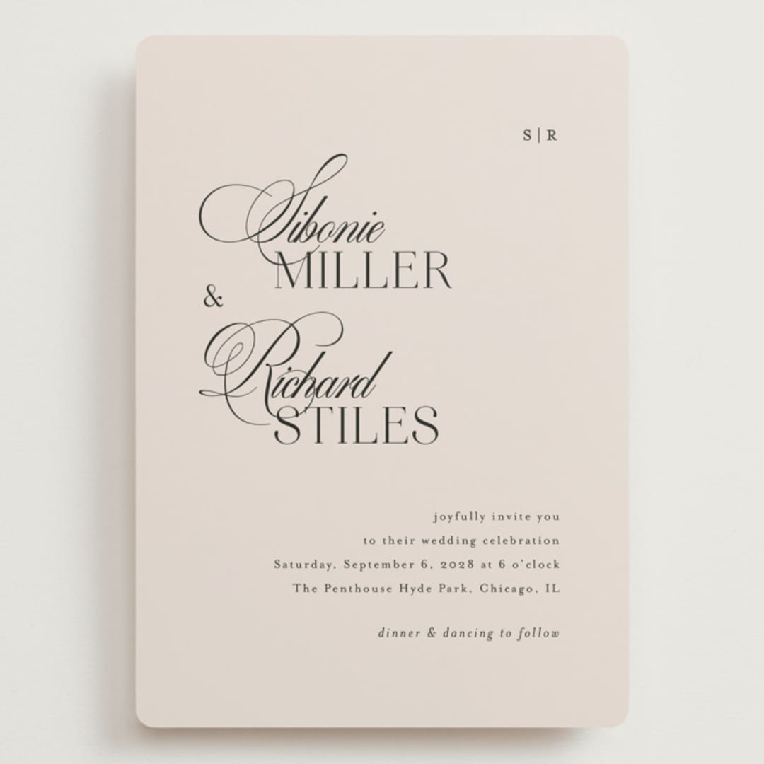 "Sibonie" - Wedding Invitations in Ivory by Melanie Kosuge - Front