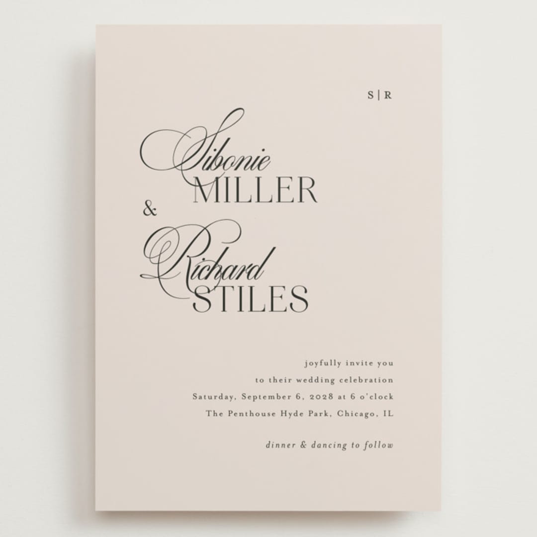 "Sibonie" - Wedding Invitations in Ivory by Melanie Kosuge - Front