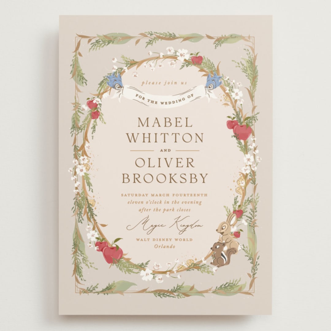 "Disney's Snow White Someday" - Wedding Invitations in Forest Floor by Erin L. Wilson - Front