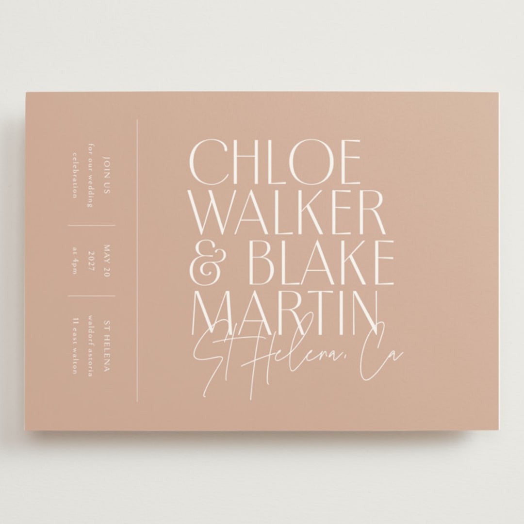 "Overlap" - Wedding Invitations in Terracotta by Kelly Schmidt - Front