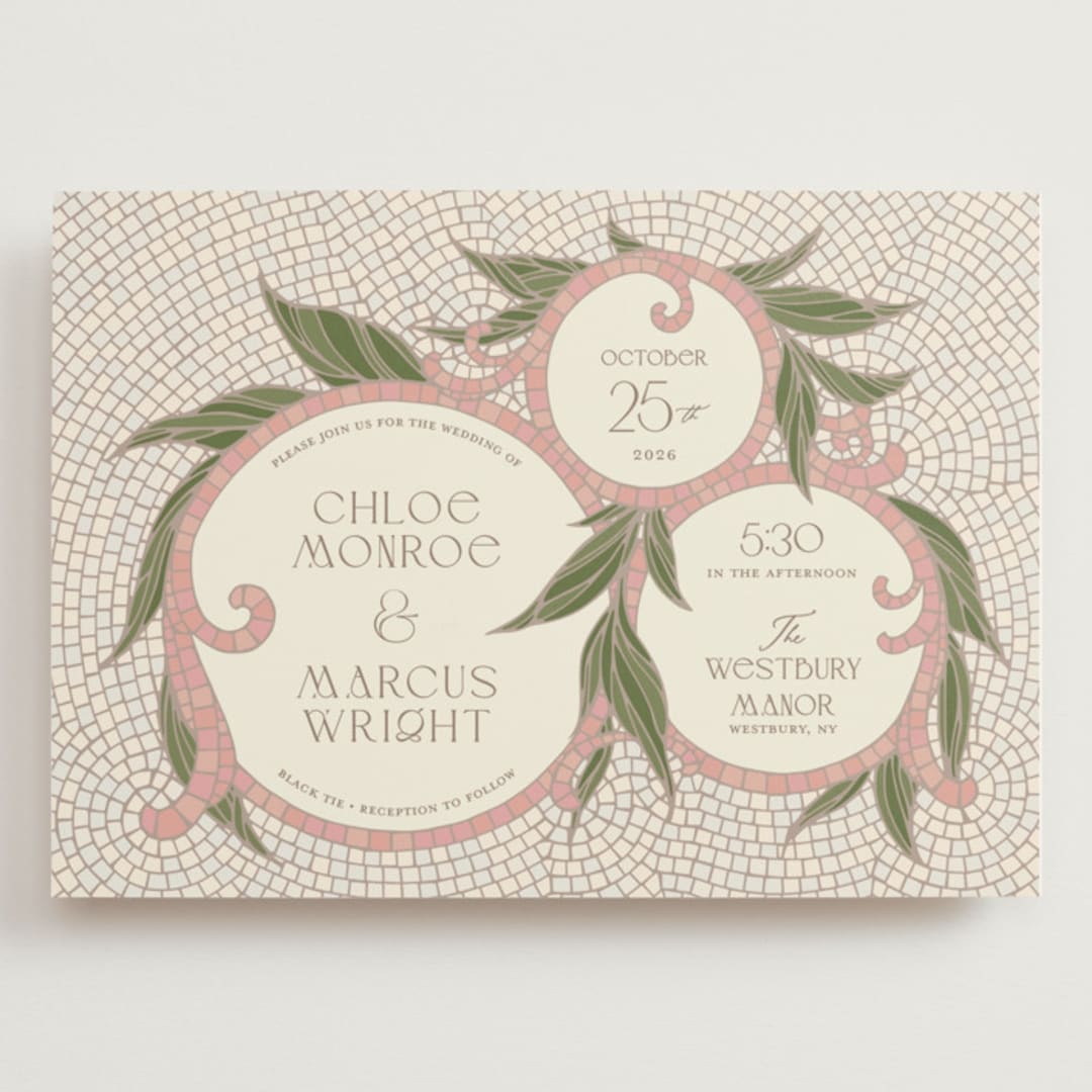 "1081" - Wedding Invitations in Blush by GeekInk Design - Front