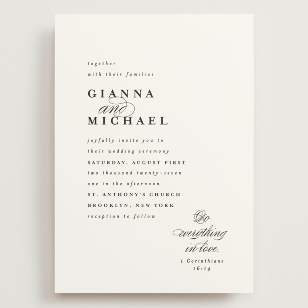 "Everything Love" - Wedding Invitations in Ebony by Louise Kay - Front