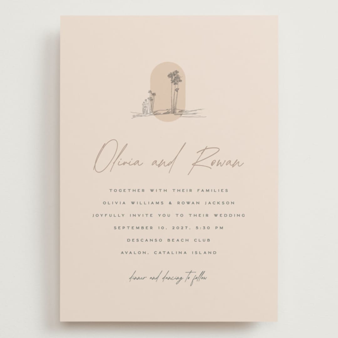 "Sunset Beach" - Wedding Invitations in Sand by Owl and Toad - Front