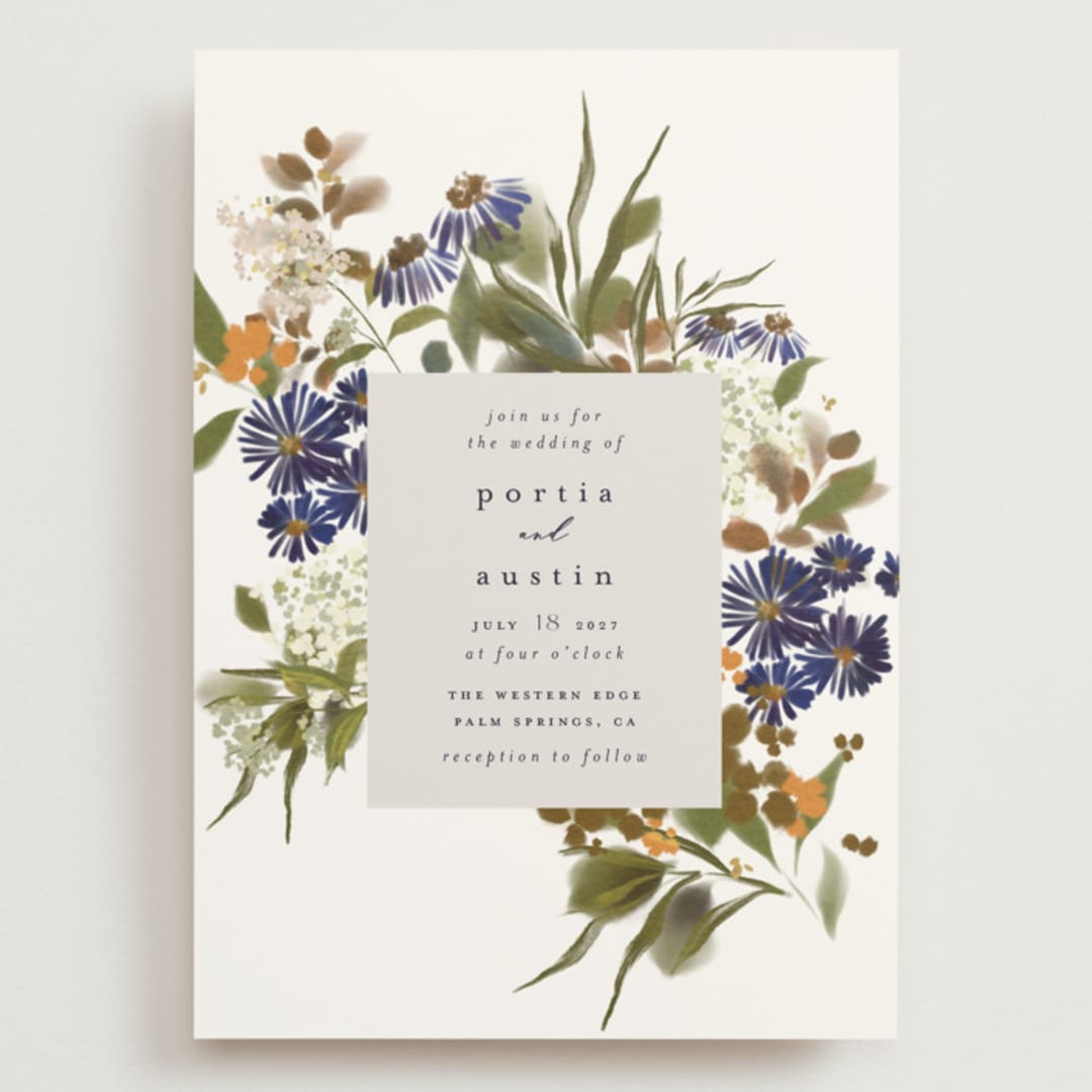 "Pressed Garden" - Wedding Invitations in Fall by Grace Kreinbrink - Front