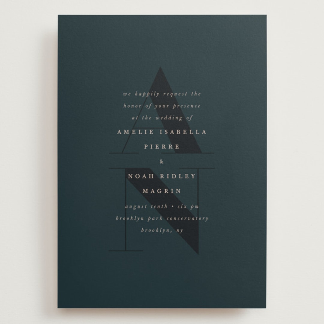 "Centro" - Wedding Invitations in Midnight by Up Up Creative - Front