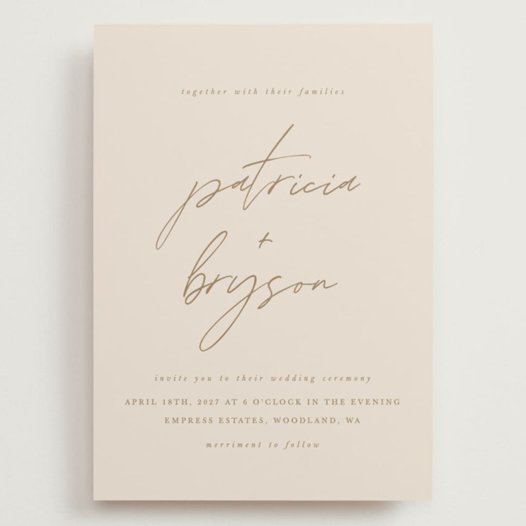 "Everlasting Love" - Wedding Invitations in Linen by Brandy Folse - Front
