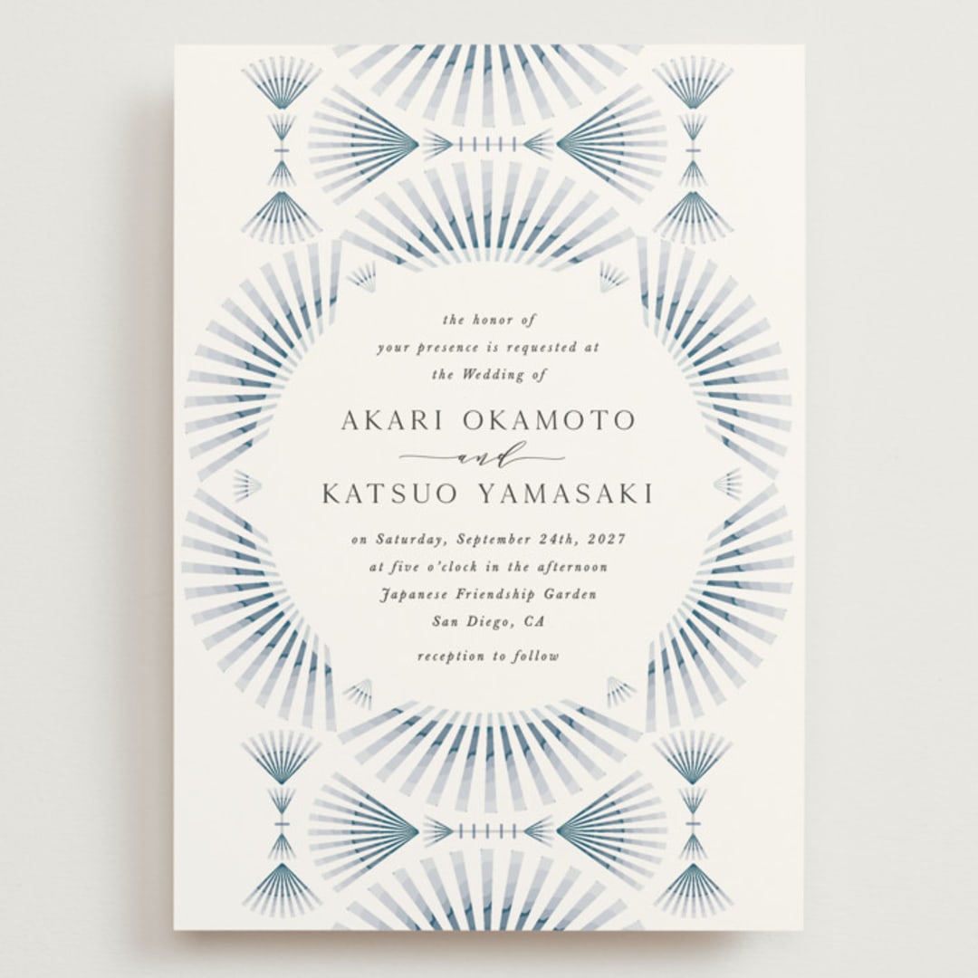 "AKARI" - Wedding Invitations in Wave by Melanie Kosuge - Front