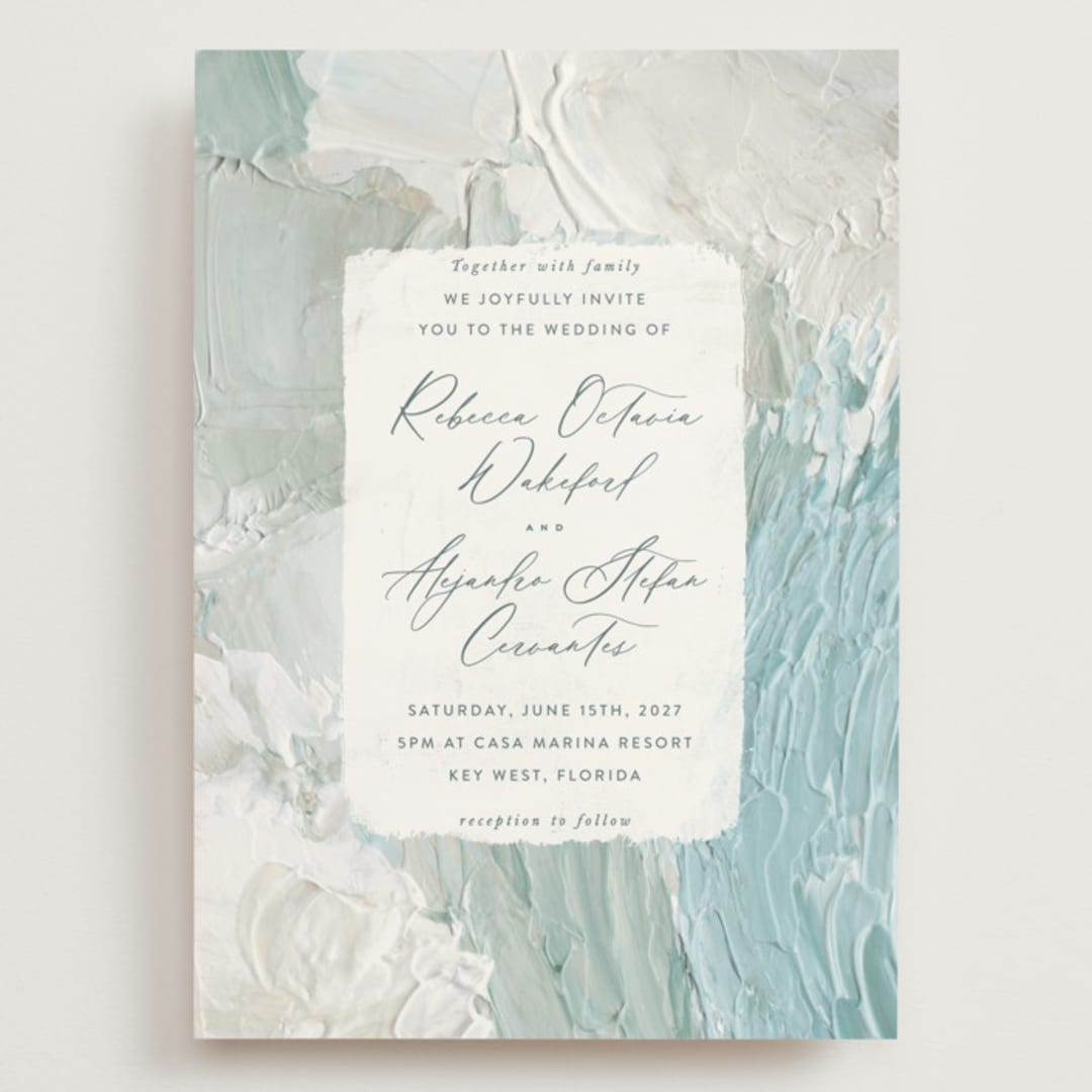 "Tidal Wave" - Wedding Invitations in Aqua by Hooray Creative - Front