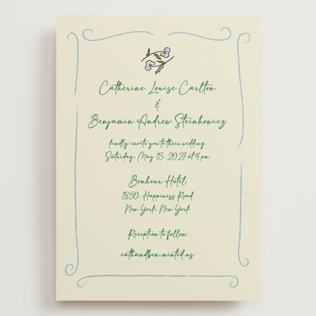 "The Pairfect" - Wedding Invitations in Waterlily by Helena Vitto - Front