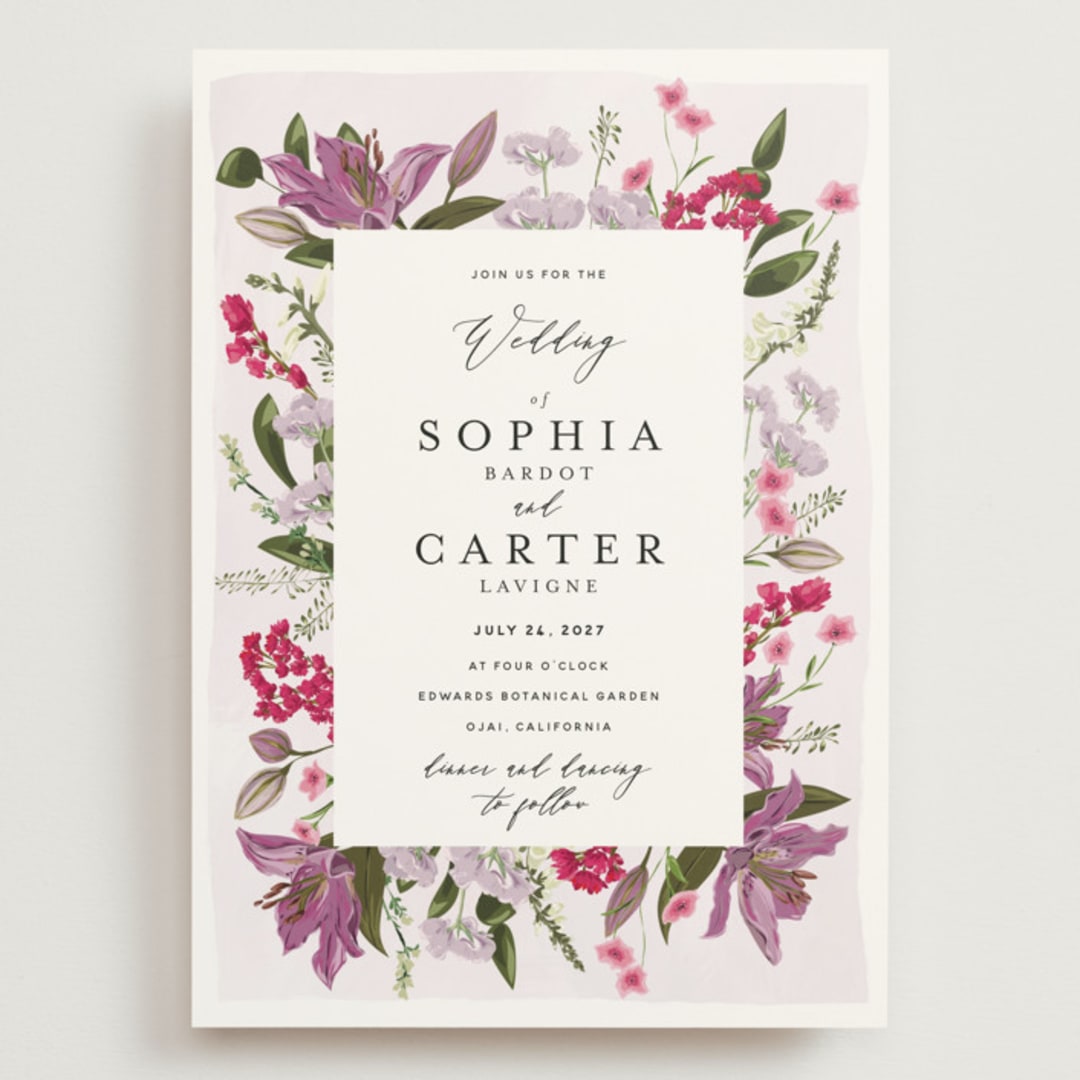 "Gather" - Wedding Invitations in Lilac by Susan Moyal - Front