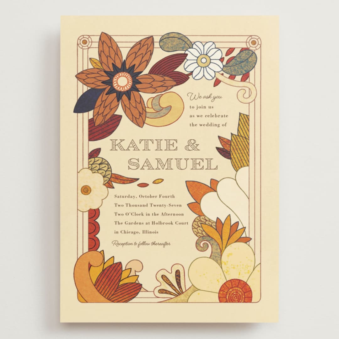 "Nouveau Love" - Wedding Invitations in Umber by Morgan Ramberg - Front