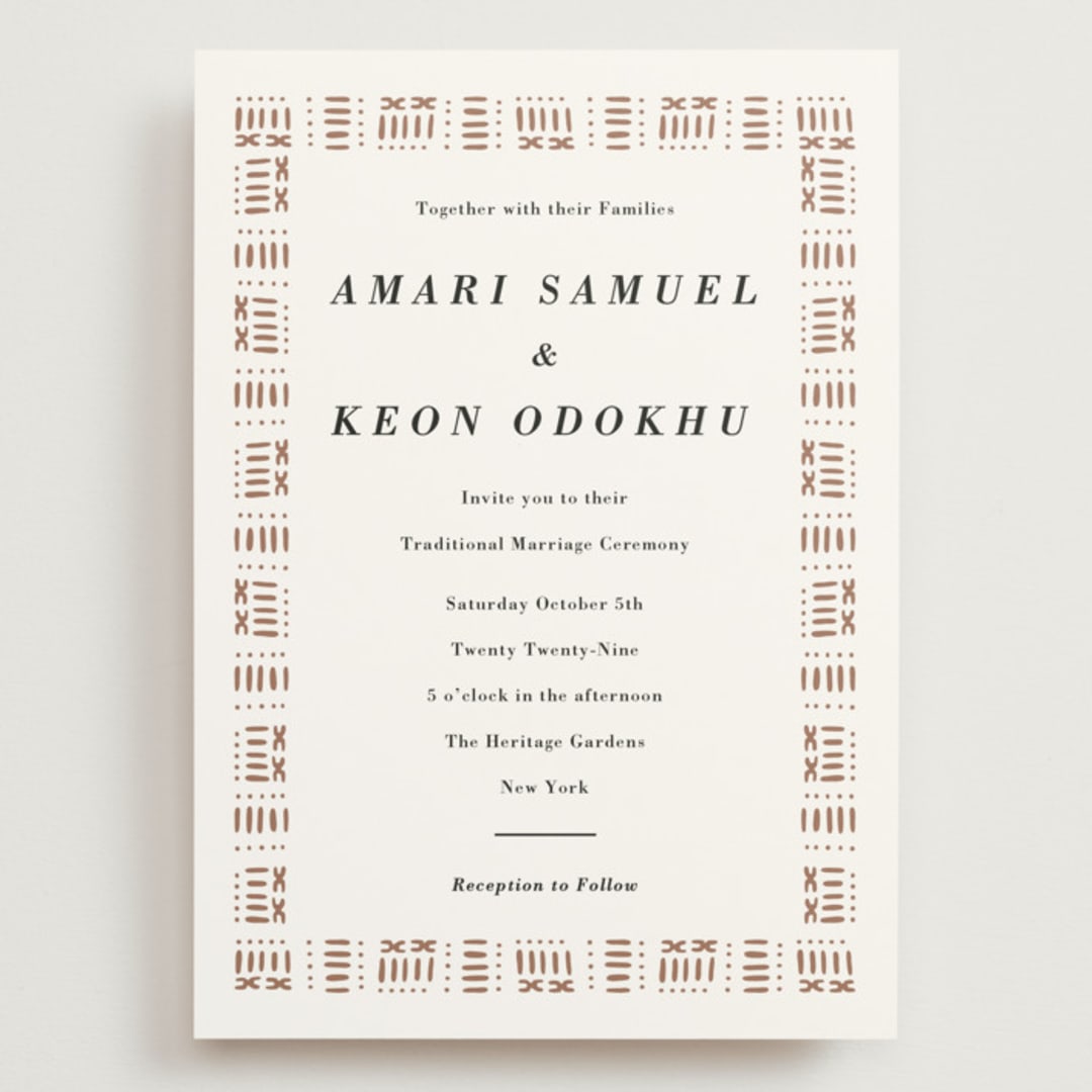 "Amari" - Wedding Invitations in Ivory by Oma N. Ramkhelawan - Front