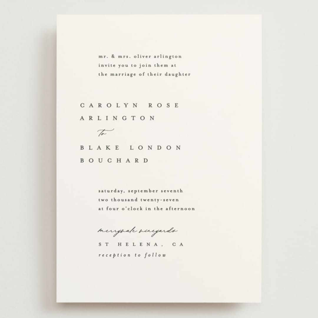 "SoHo" - Wedding Invitations in Silk by Kelly Schmidt - Front