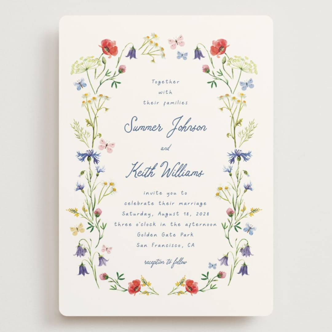 "Wildflower Romance" - Wedding Invitations in Ivory by frau brandt - Front