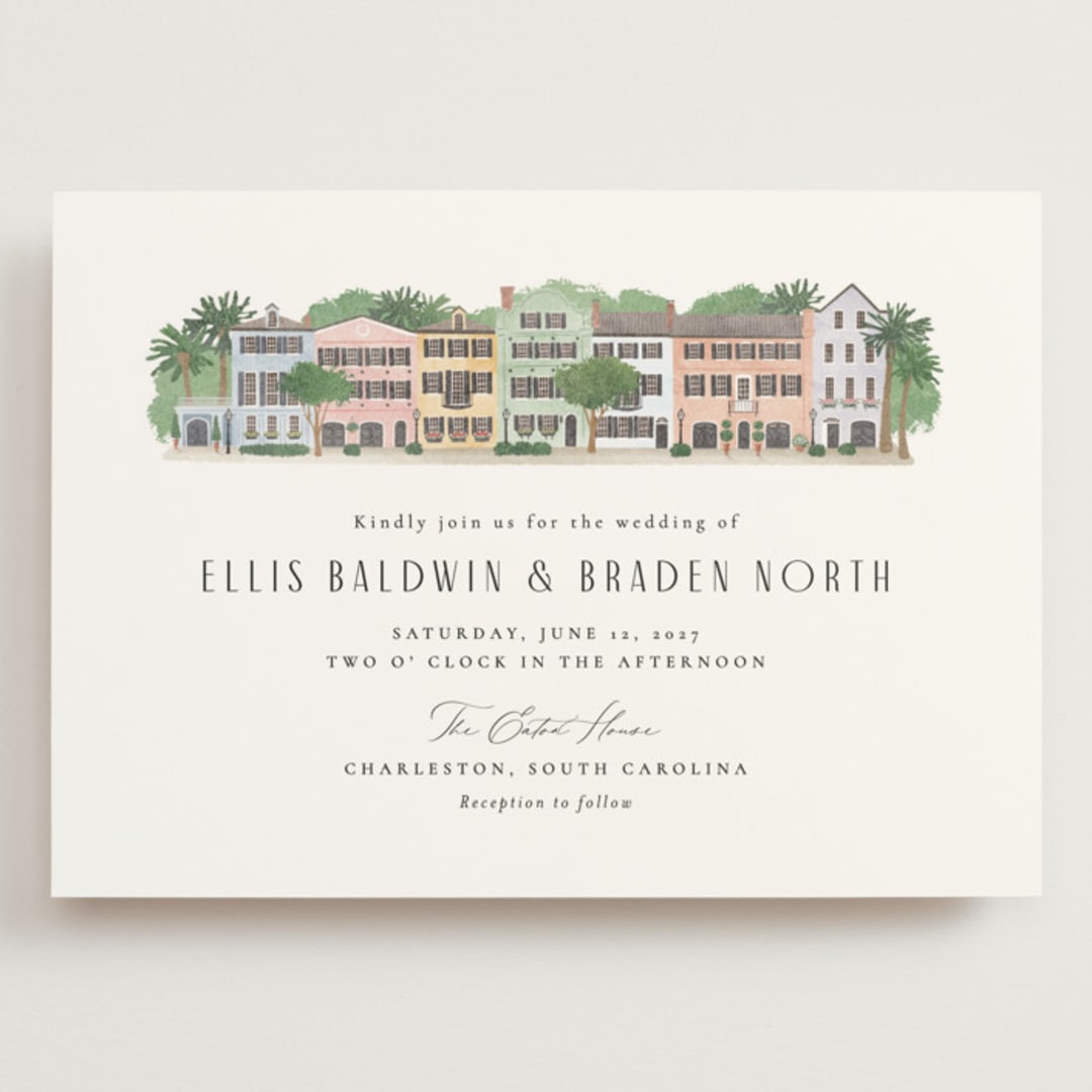 "East Bay street" - Wedding Invitations in Lily by Jennifer Wick - Front