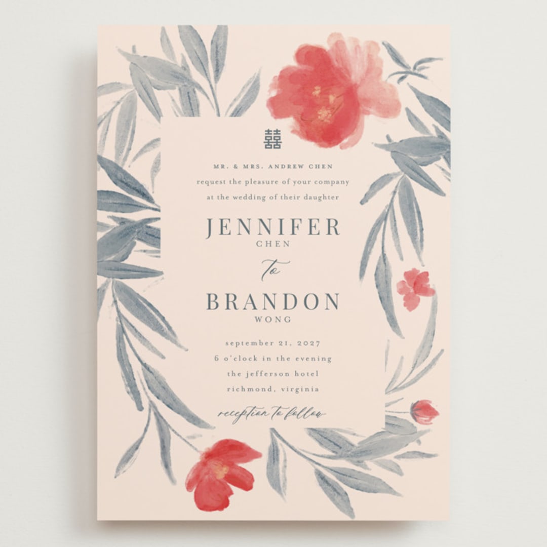 "Orient Garden" - Wedding Invitations in Saffron by Vera Lim - Front
