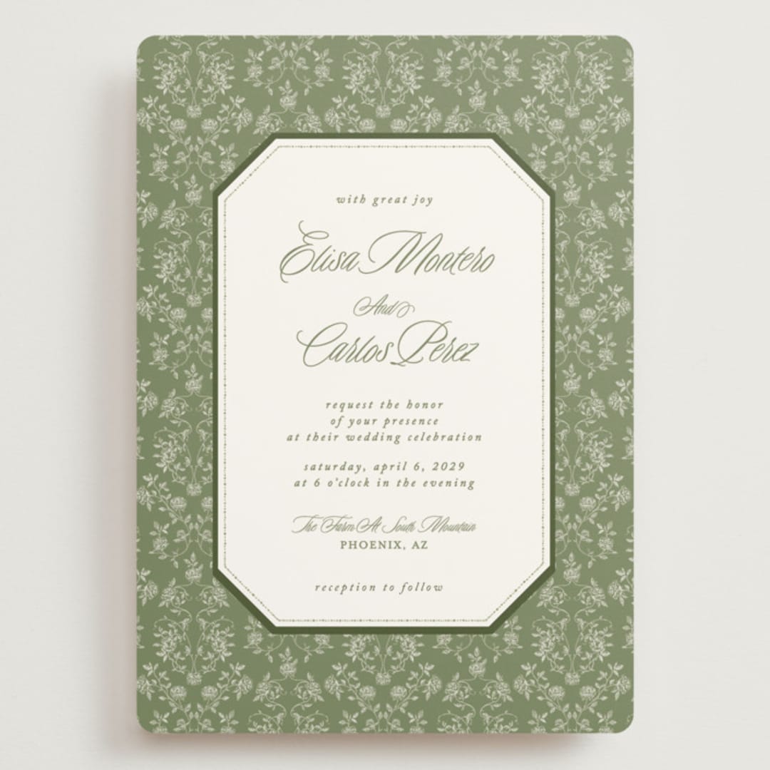 "Vintage Garden" - Wedding Invitations in Forest by Sherley Ferreira - Front