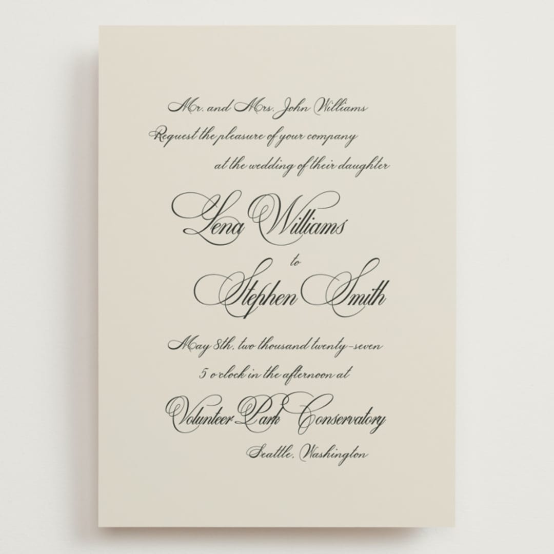 "Old Fashioned" - Wedding Invitations in Night by Ani Somi - Front