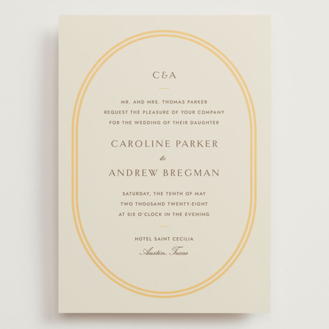 "Bocce" - Wedding Invitations in Melon by Megan Davis - Front