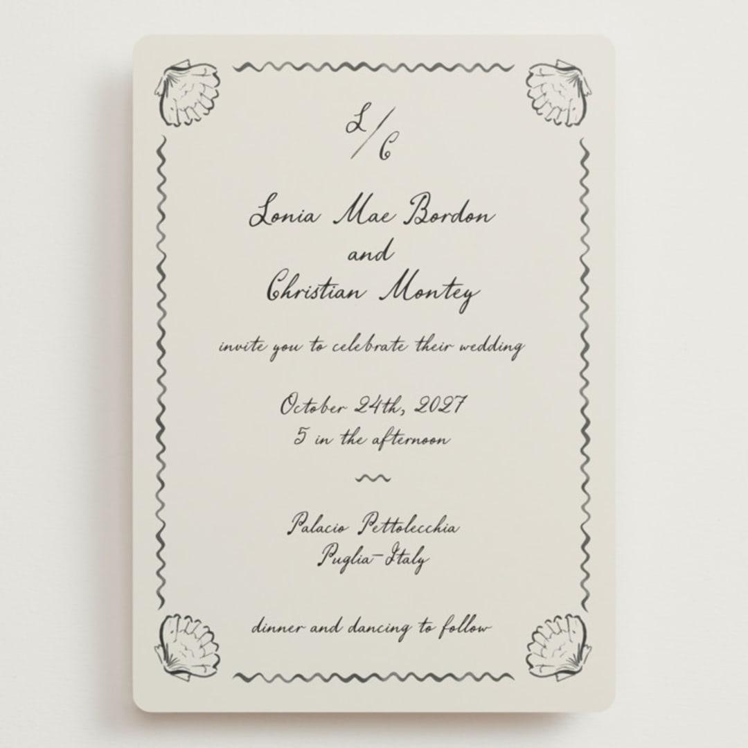 "Puglia" - Wedding Invitations in Rock by Pati Cascino - Front