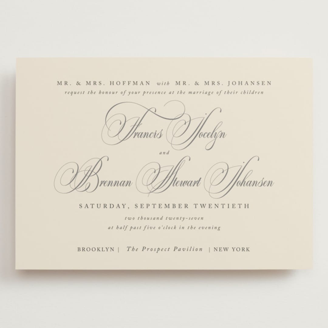 "Wonderful Tonight" - Wedding Invitations in Oreo Creme by Design Lotus - Front
