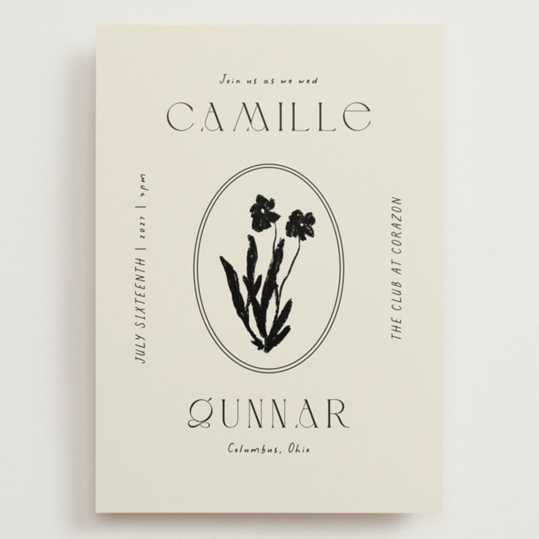 "la graine" - Wedding Invitations in Onyx by Alaina Cherup - Front