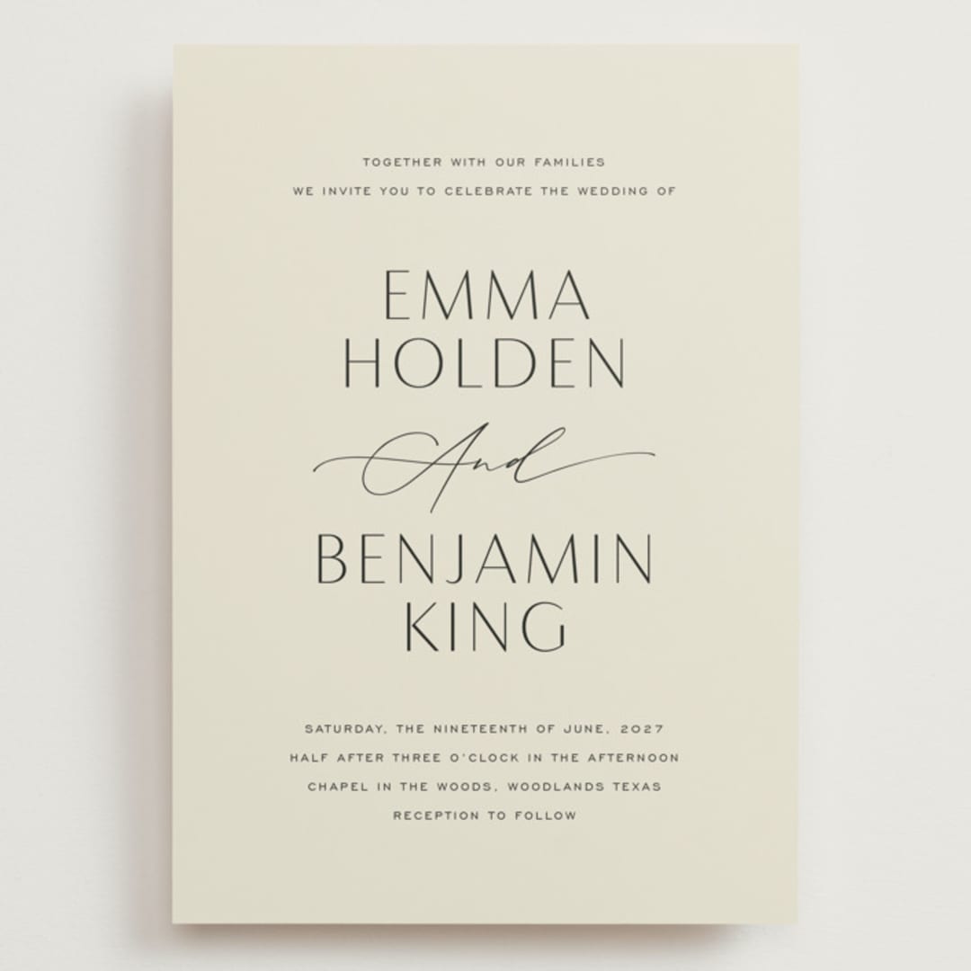"Glide" - Wedding Invitations in Porcelain by Jennifer Postorino - Front