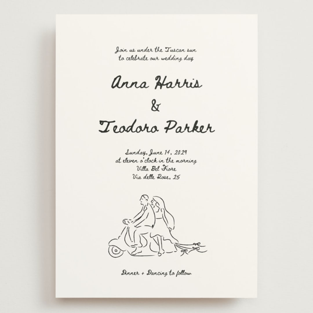 "Amore Mio" - Wedding Invitations in Nero by Helena Vitto - Front