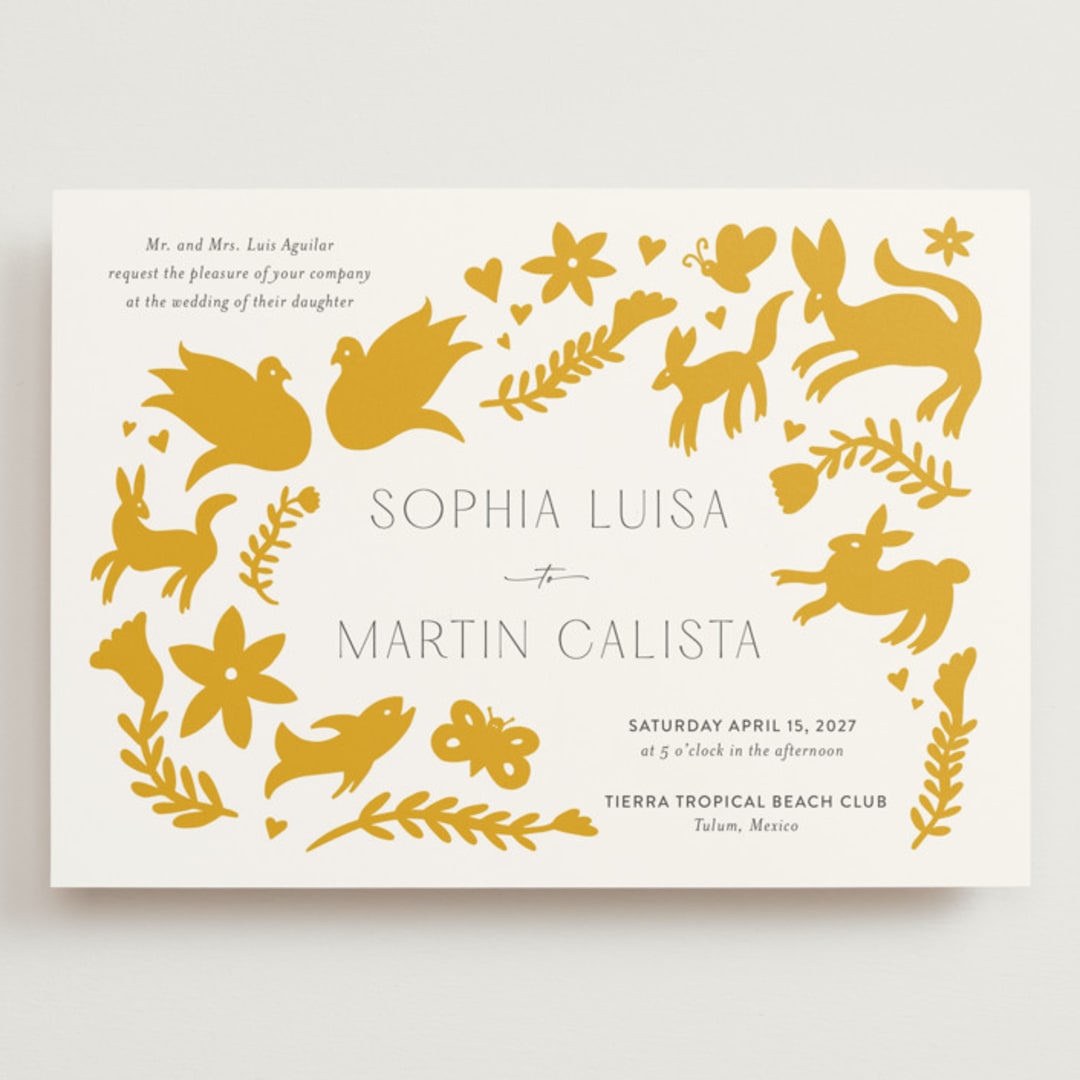 "Otomi" - Wedding Invitations in Sunshine by Shari Margolin - Front