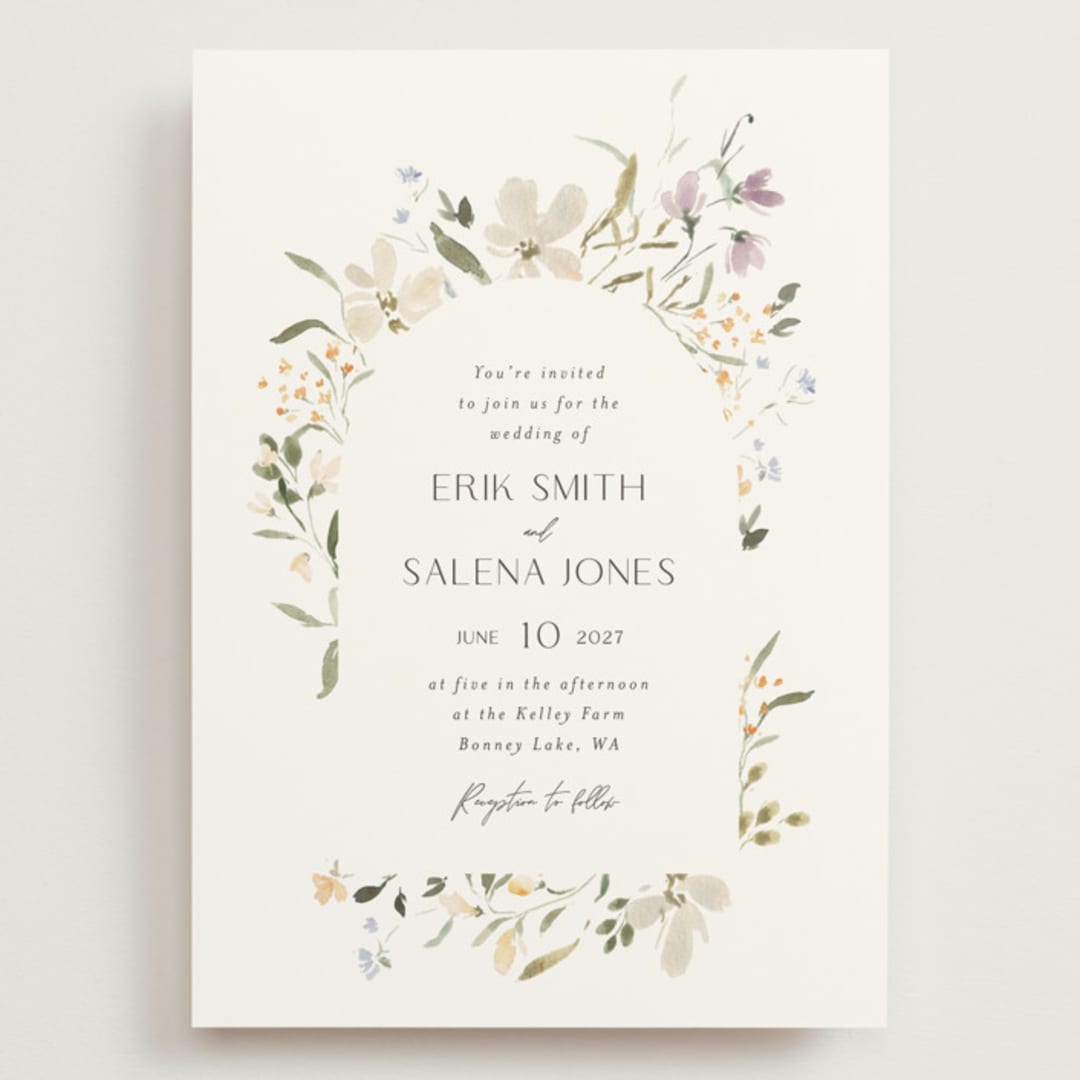 "Aster" - Wedding Invitations in Garden by Itsy Belle Studio - Front