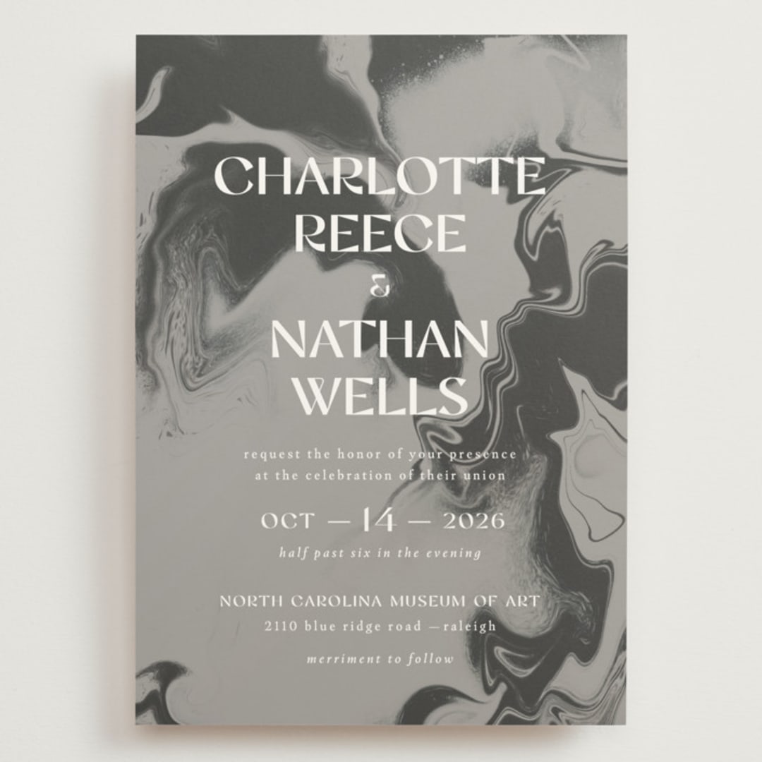 "marbled agate" - Wedding Invitations in Iron by Kimberley Henze - Front