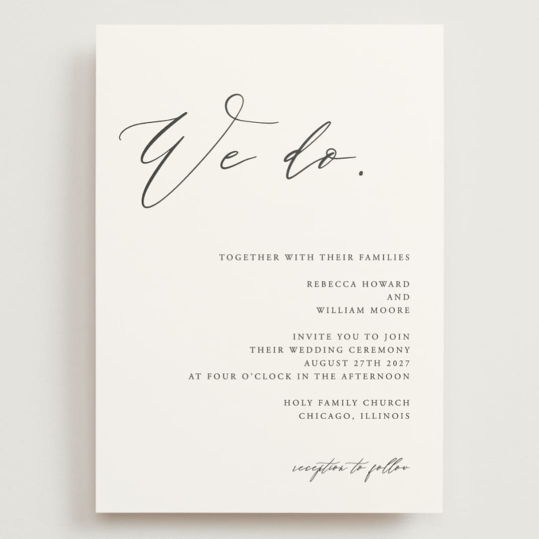 "We Do" - Wedding Invitations in Ink by lulu and isabelle - Front