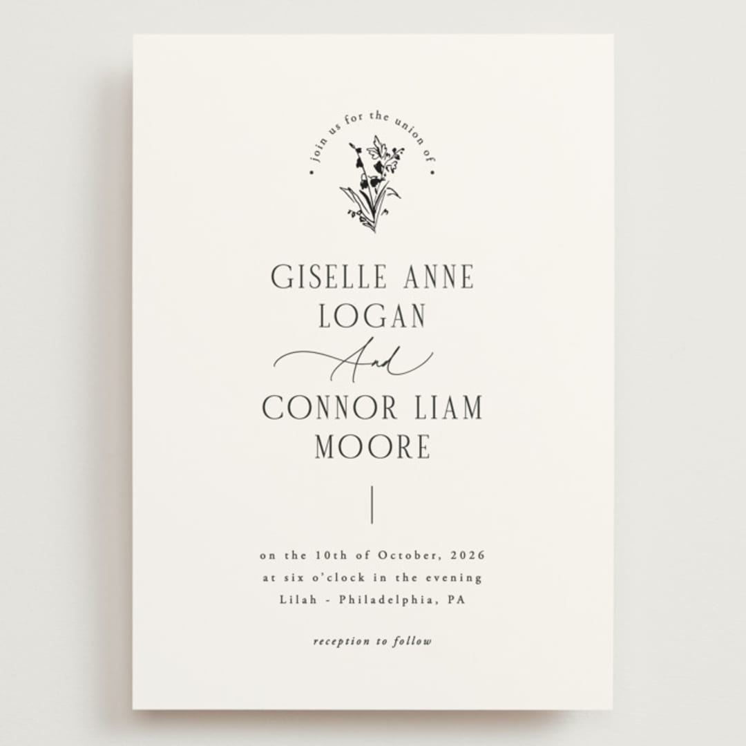 "Quintessential" - Wedding Invitations in Cotton by Everett Paper Goods - Front