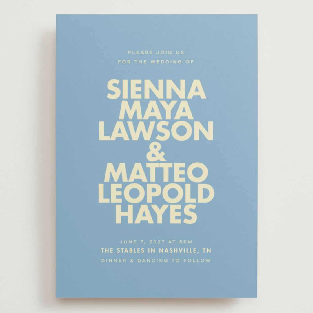 "Sienna" - Wedding Invitations in Skyblue by Ellen Schlegelmilch - Front