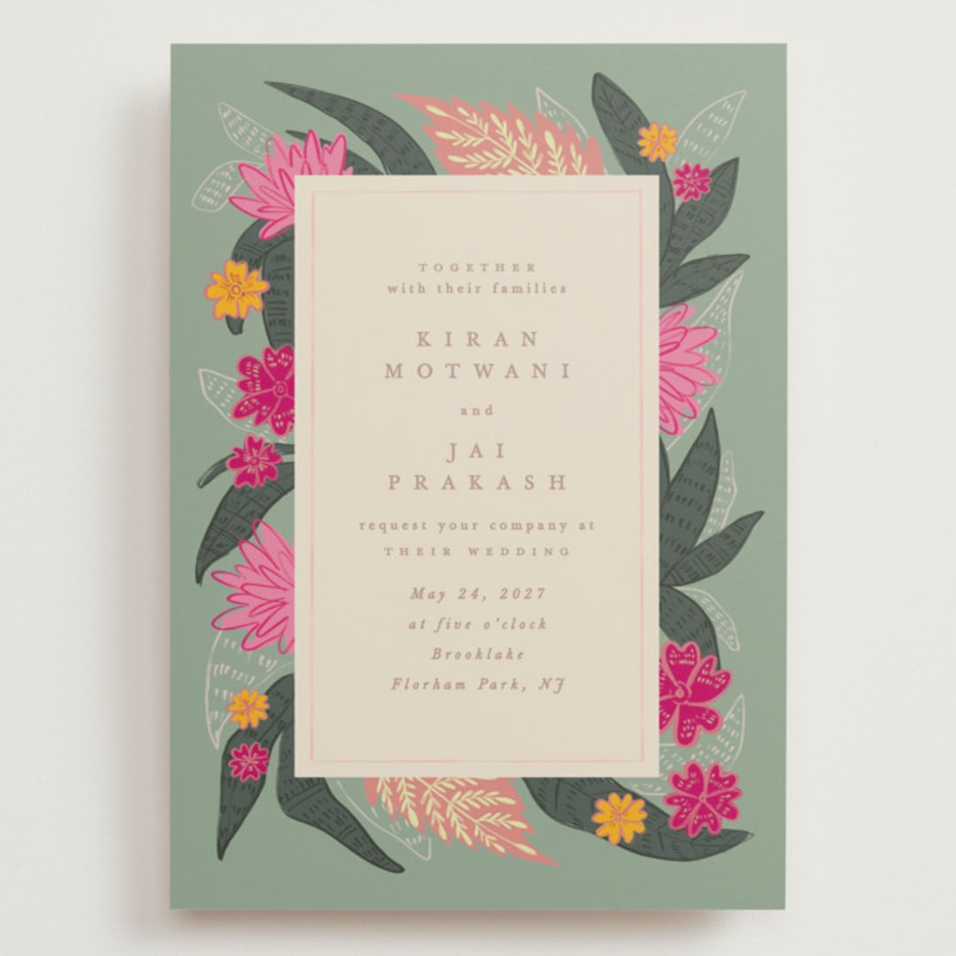 "Phool Bahar" - Wedding Invitations in Patta by Creo Study - Front